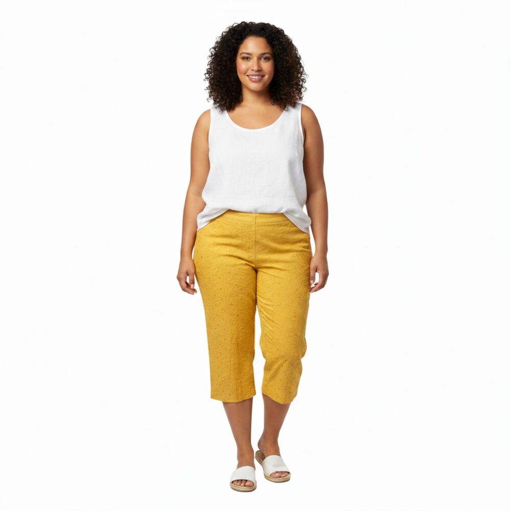 Ashley Stewart Eyelet Capri Pants Lined 18W